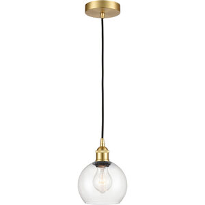 Edison Athens LED 6 inch Satin Gold Mini Pendant Ceiling Light