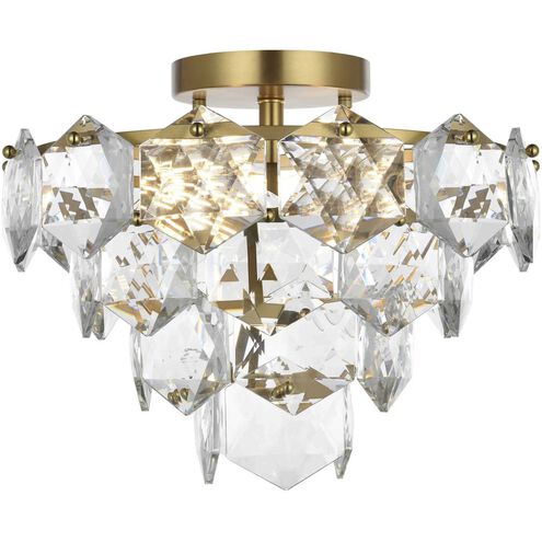 Adaline 6 Light 16 inch Satin Gold Flush Mount Ceiling Light