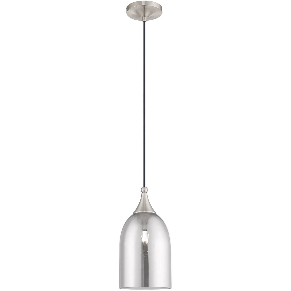 Art Glass 1 Light 6 inch Brushed Nickel Mini Pendant Ceiling Light
