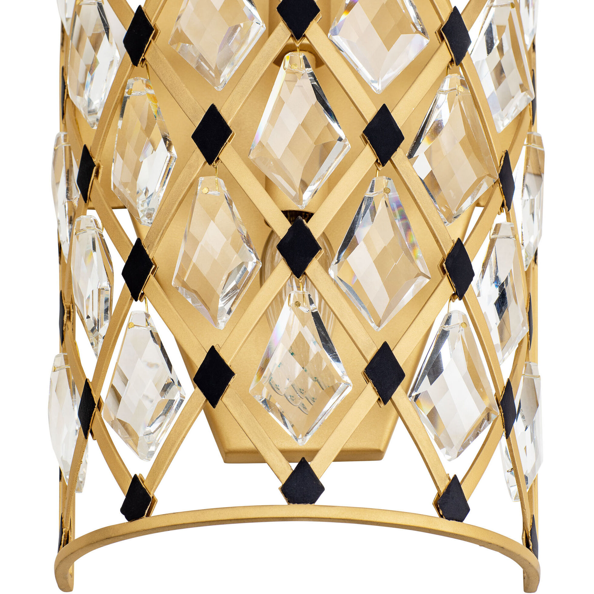 Windsor 2 Light 10 inch French Gold and Matte Black Wall Sconce Wall Light