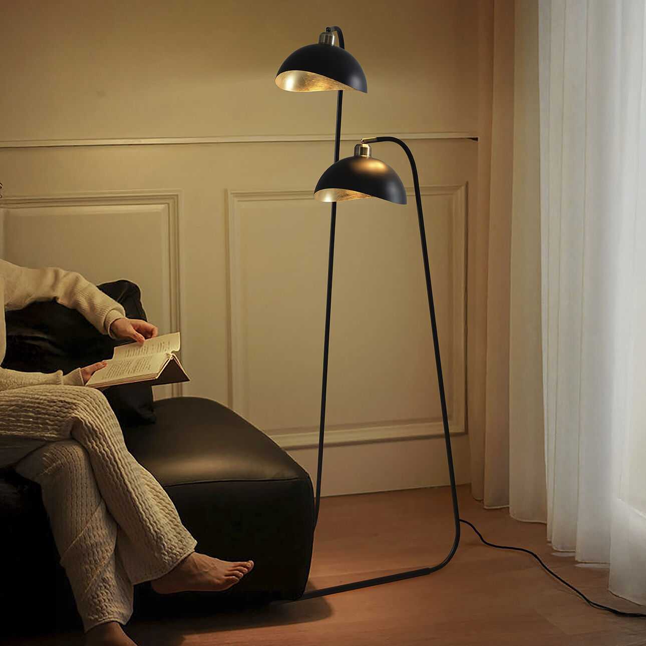 Luna Bella 60 inch 14.00 watt Matte Black Floor Lamp Portable Light