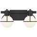 Pierce 2 Light 15.5 inch Matte Black Bathroom Vanity Light Wall Light