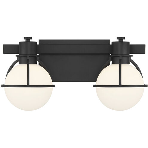 Pierce 2 Light 15.5 inch Matte Black Bathroom Vanity Light Wall Light