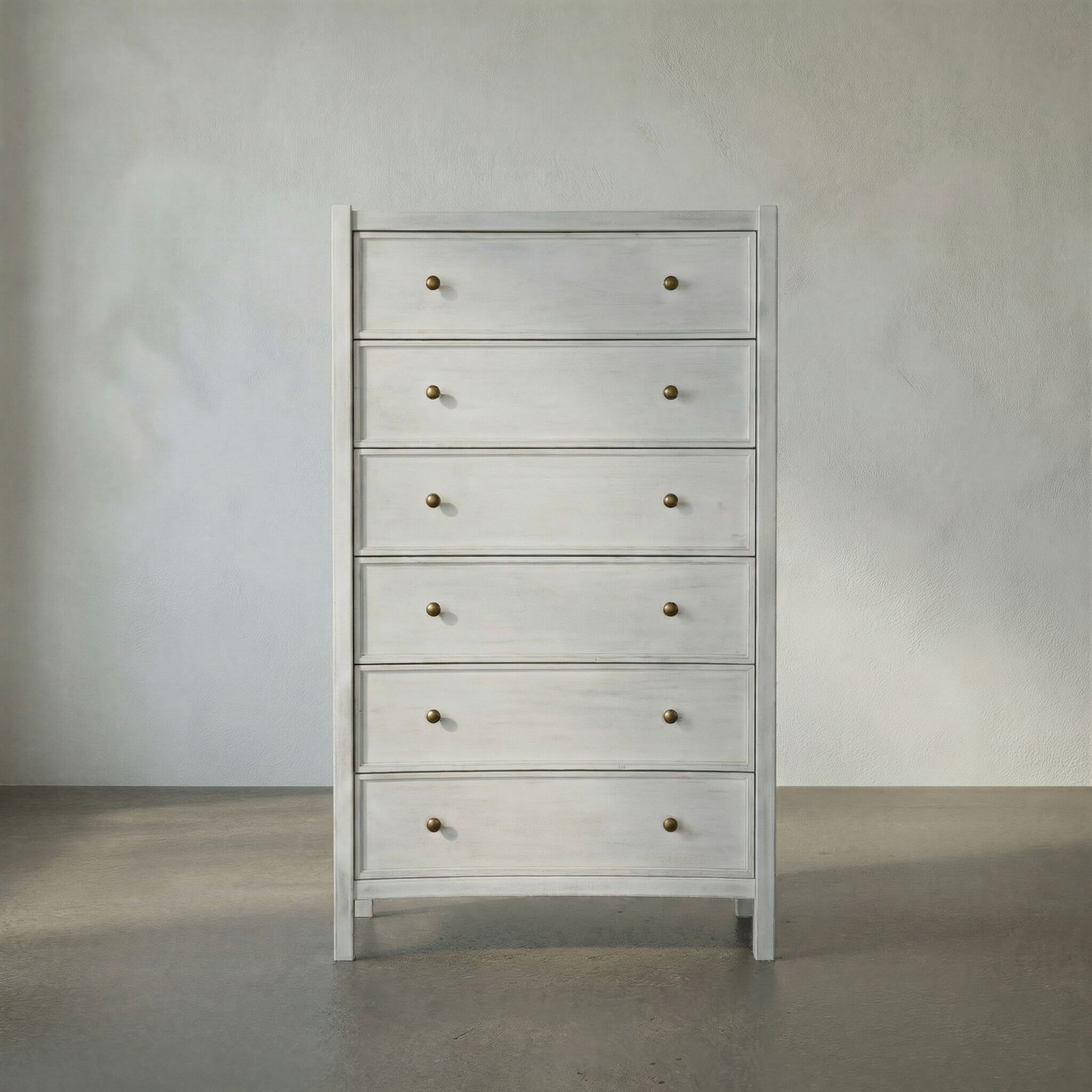 Hampton White Wash Dresser, Tall Boy