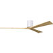 Atlas Irene-3H 72 inch Gloss White with Light Maple Tone Blades Flush Mount Paddle Fan