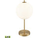 Orbital 22 inch 9.00 watt Aged Brass with White Desk Lamp Portable Light