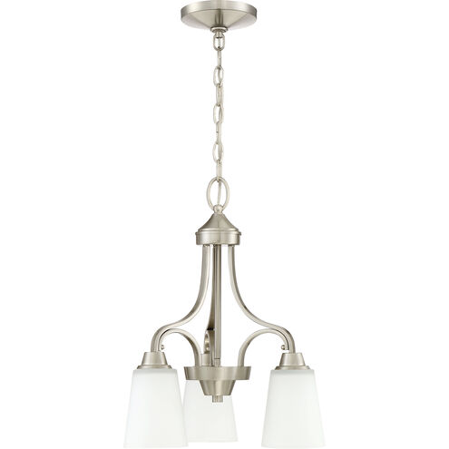 Grace 3 Light 17 inch Brushed Polished Nickel Down Chandelier Ceiling Light, Jeremiah