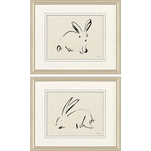 Illustrative Bunny Beige and Black and Neutral Framed Art