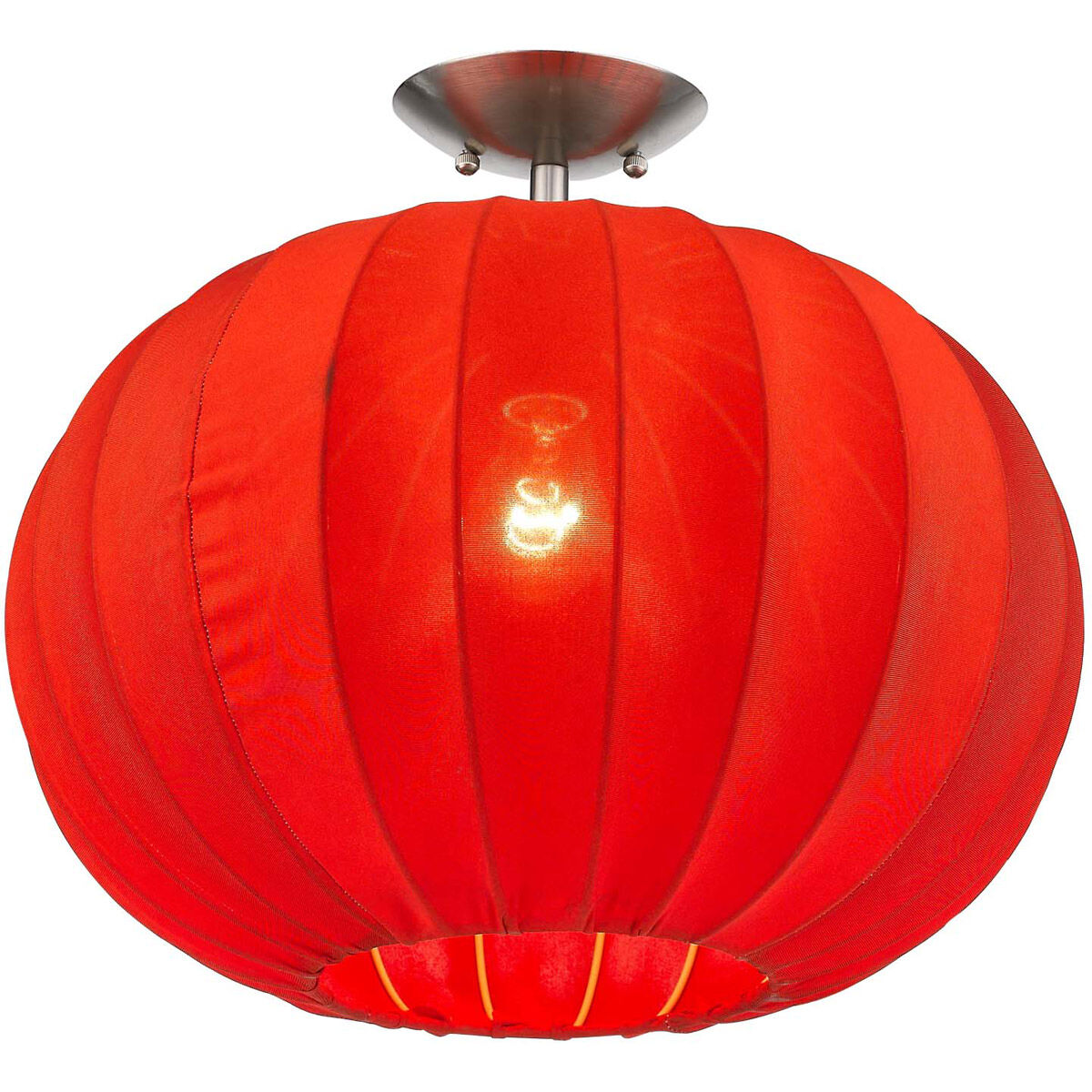 Shanghai 1 Light 17 inch Brushed Nickel Pendant/Semi-Flush Ceiling Light