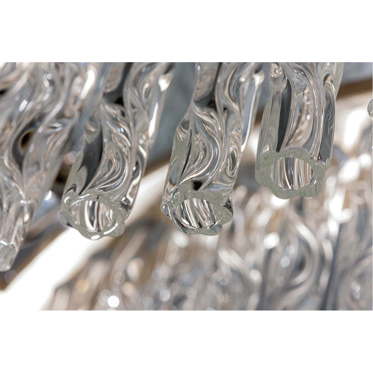 Chime 12 Light 36 inch Silver Leaf with Polished Stainless Accents Pendant Ceiling Light