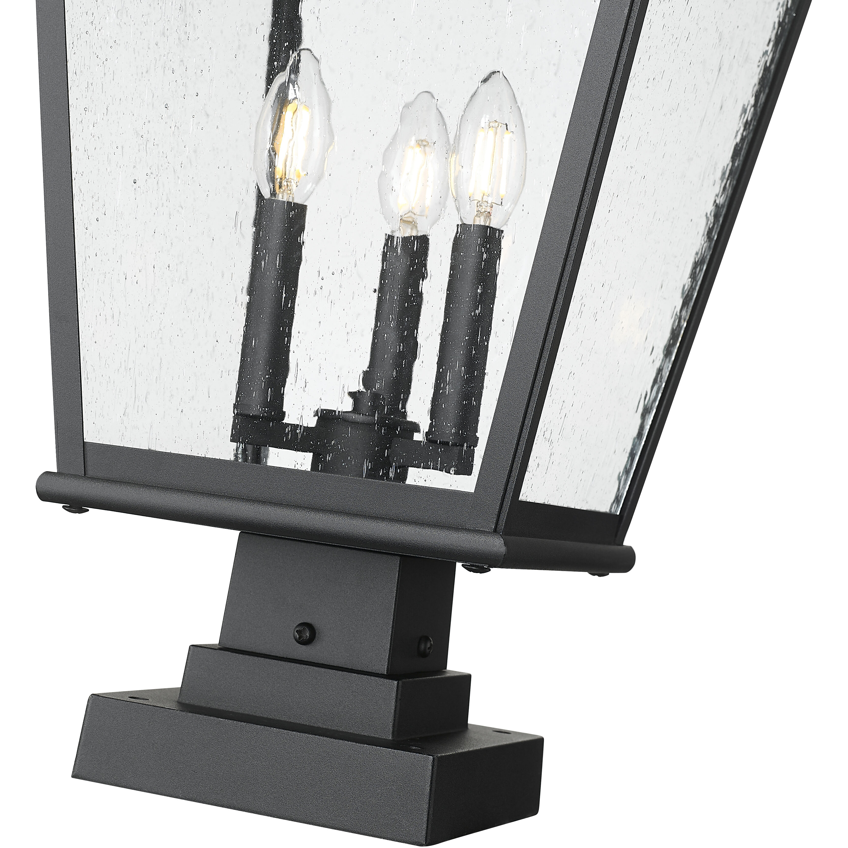 Raphael 3 Light 29.25 inch Sand Black Outdoor Pier Mounted Fixture
