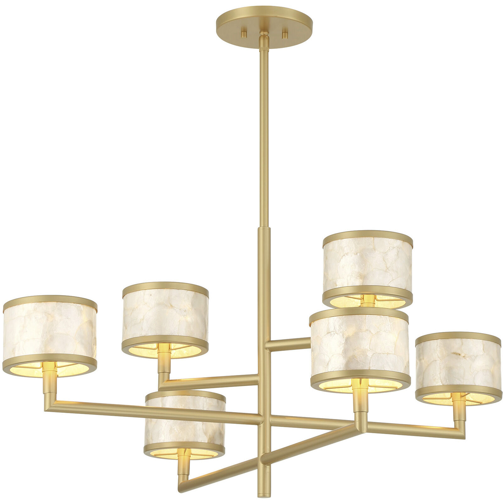 Mariquita 6 Light 34 inch Spun Gold Chandelier Ceiling Light