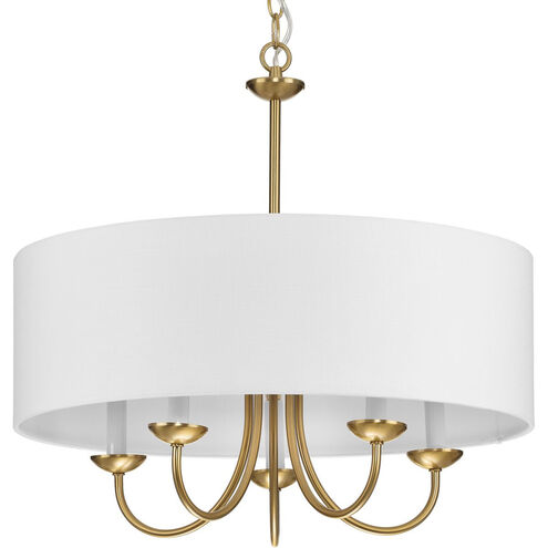 Drum Shade 5 Light 22 inch Brushed Bronze Chandelier Ceiling Light