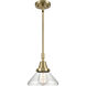 Franklin Restoration Caden LED 8 inch Antique Brass Mini Pendant Ceiling Light in Clear Glass