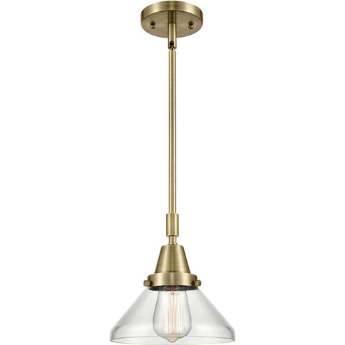 Franklin Restoration Caden LED 8 inch Antique Brass Mini Pendant Ceiling Light in Clear Glass