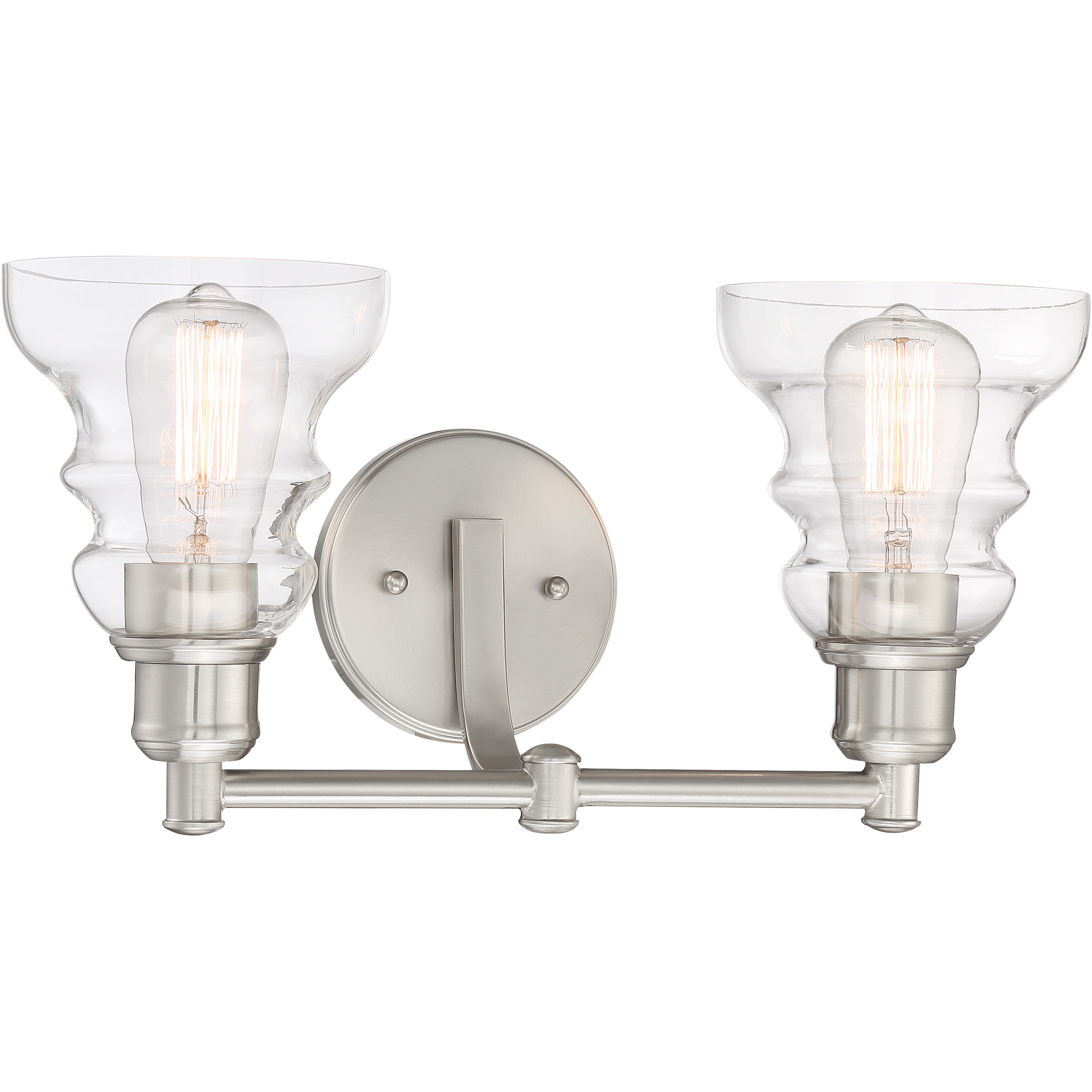 Waterbury 2 Light 15.75 inch Brushed Nickel Bath Light Wall Light