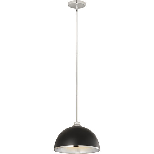 Landry 1 Light 14 inch Matte Black and Chrome Pendant Ceiling Light