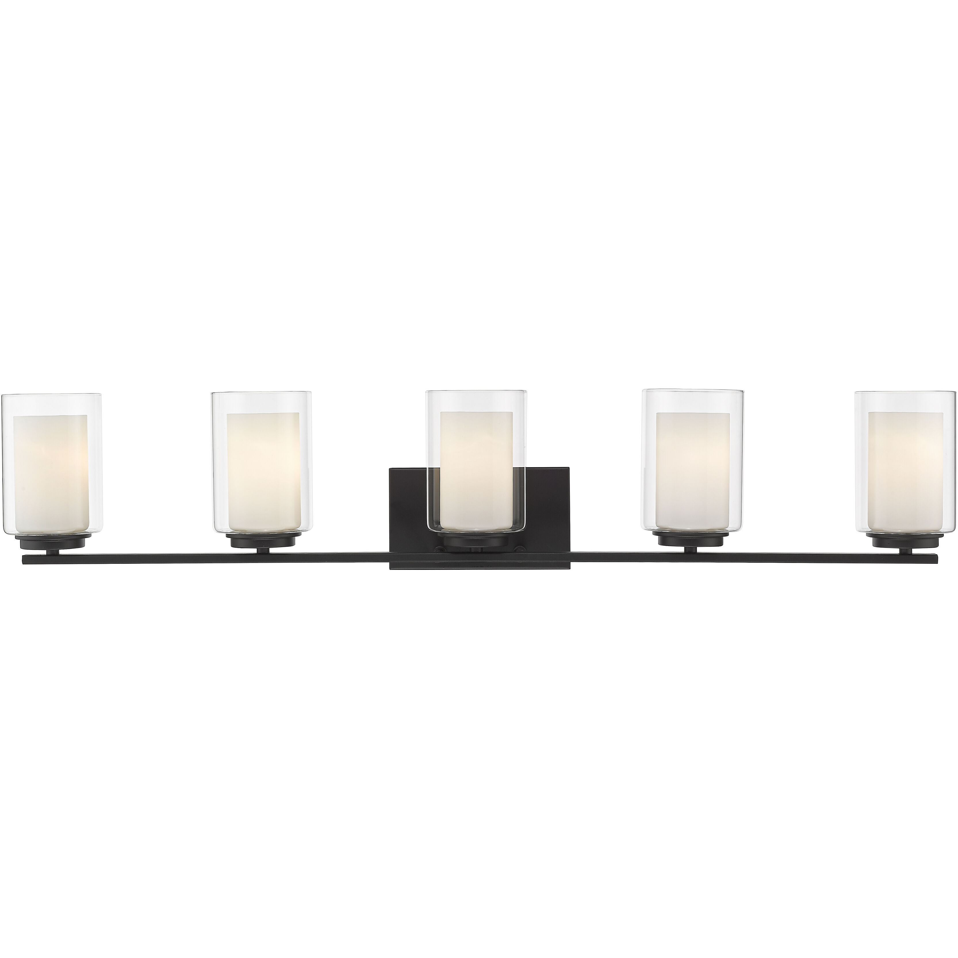 Willow 5 Light 40.5 inch Matte Black Vanity Wall Light