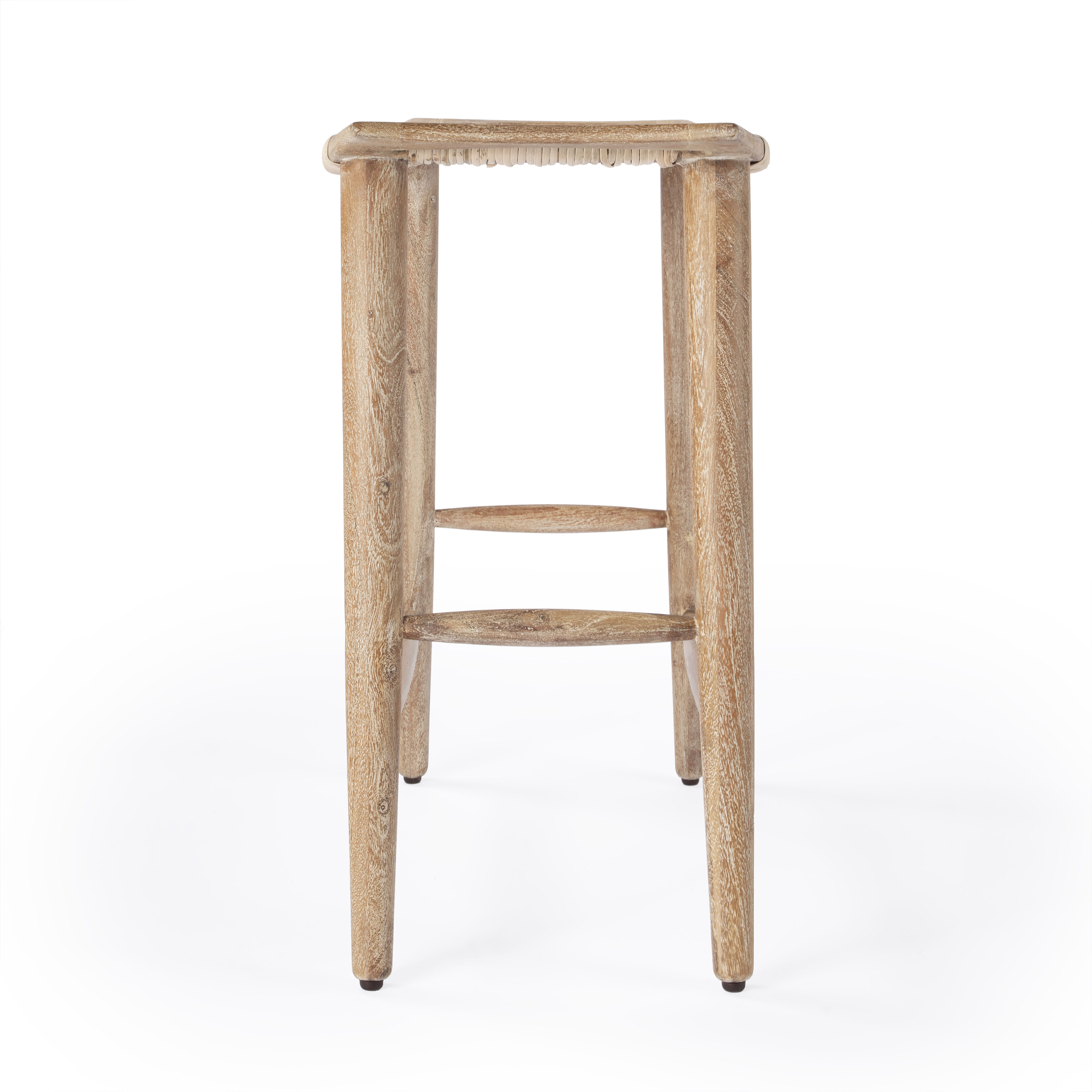 Tristan Natural Wood & Rattan 24.75" Counter Stool in Light Brown