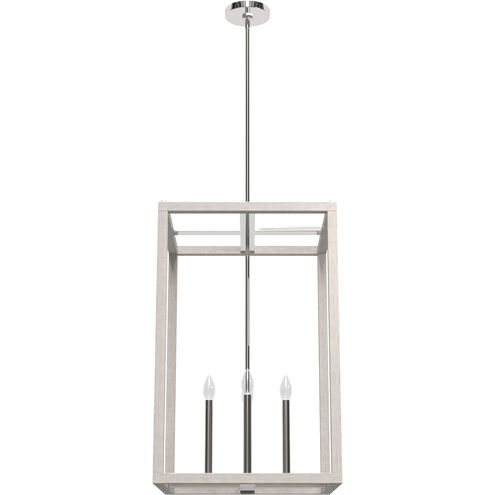 Squire Manor 4 Light 18.25 inch Chrome and Distressed White Pendant Ceiling Light