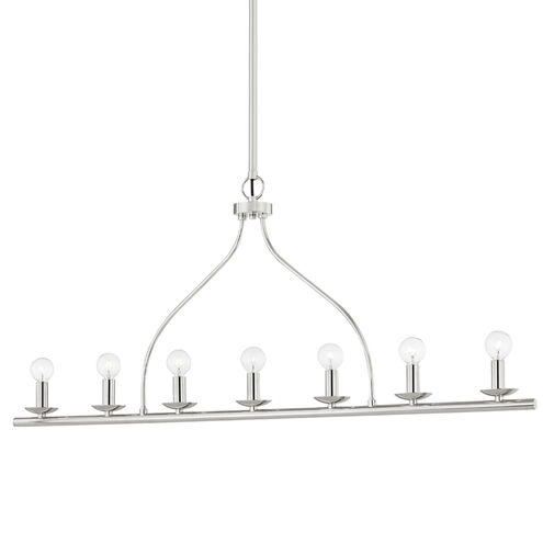 Kendra 7 Light 44 inch Polished Nickel Island Pendant Ceiling Light