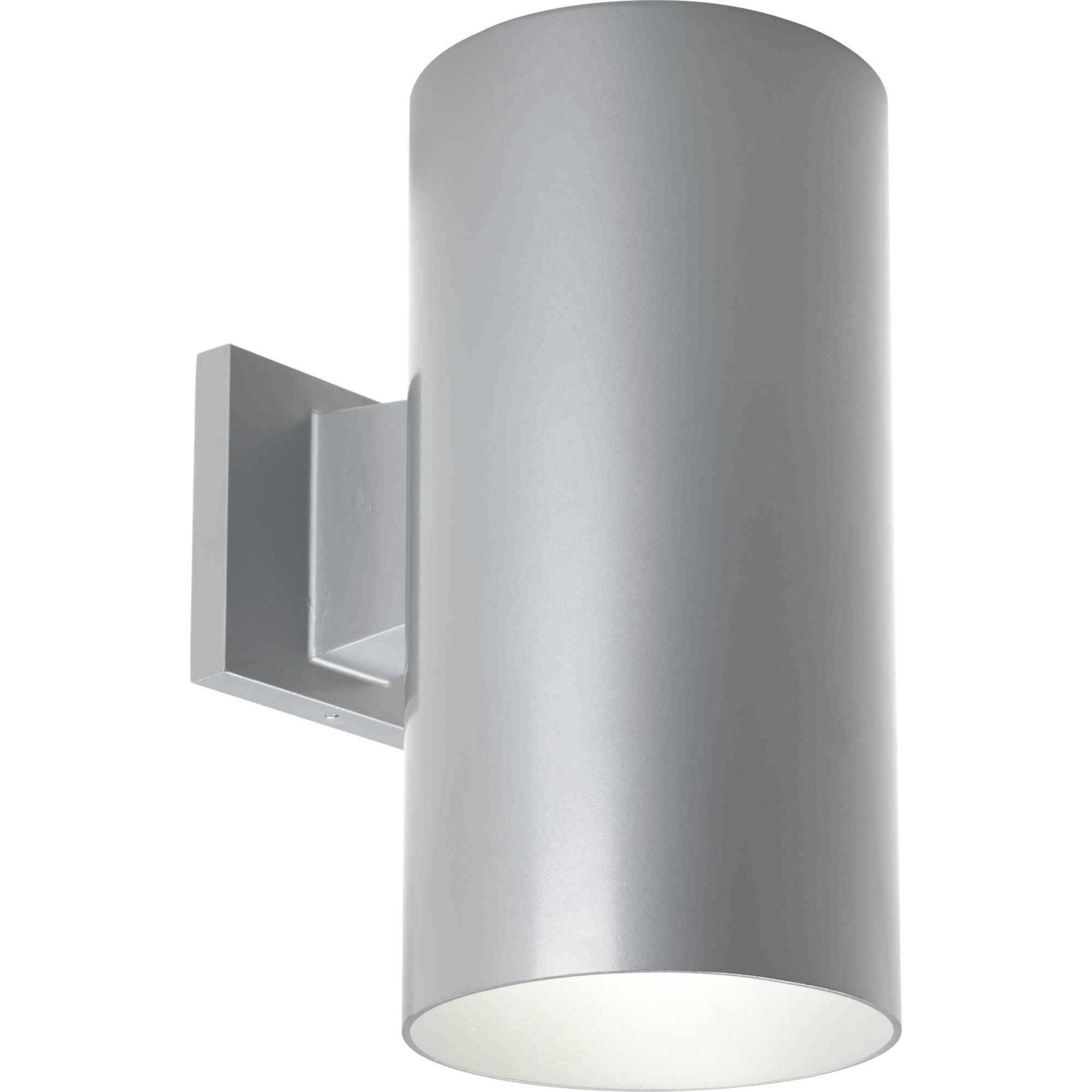 Cylinder Outdoor Wall Cylinder in Metallic Grey, Standard Lamping