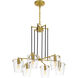 Arlo 6 Light 27 inch Black/Satin Brass Chandelier Ceiling Light