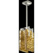 Terra LED 7.75 inch Silver Pendant Ceiling Light in Gold Studio Glass