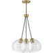 Rumi LED 18 inch Lacquered Brass Pendant Ceiling Light, Cluster