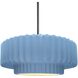 Radiance Collection - Pleated Tier Pendant Ceiling Light in Brushed Nickel, Black Cord, Replaceable Bulb, Sky Blue, 14.5W x 5.25H, Form+Finish+Function