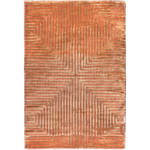 Luminous 36 X 24 inch Burnt Orange, Camel Rug