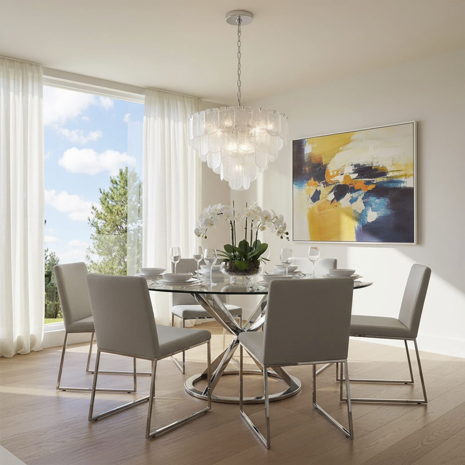 Bianca 12 Light 24.8 inch Polished Nickel Chandelier Ceiling Light in Crystalline