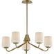 Durham 5 Light 26 inch Natural Aged Brass Single-Tier Chandelier Ceiling Light