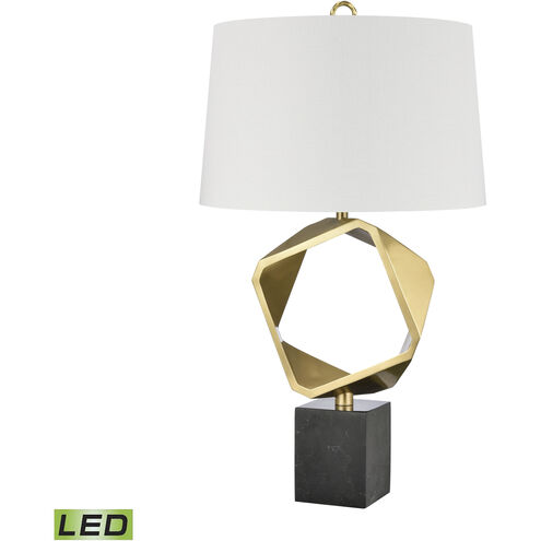 Optical 32 inch 9.00 watt Brass with Black Table Lamp Portable Light