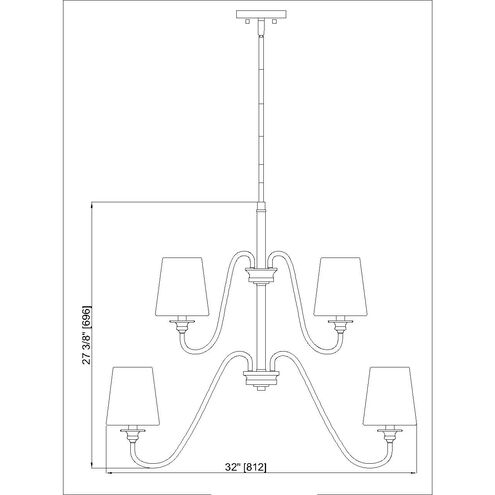 Gianna 9 Light 32 inch Modern Gold Chandelier Ceiling Light