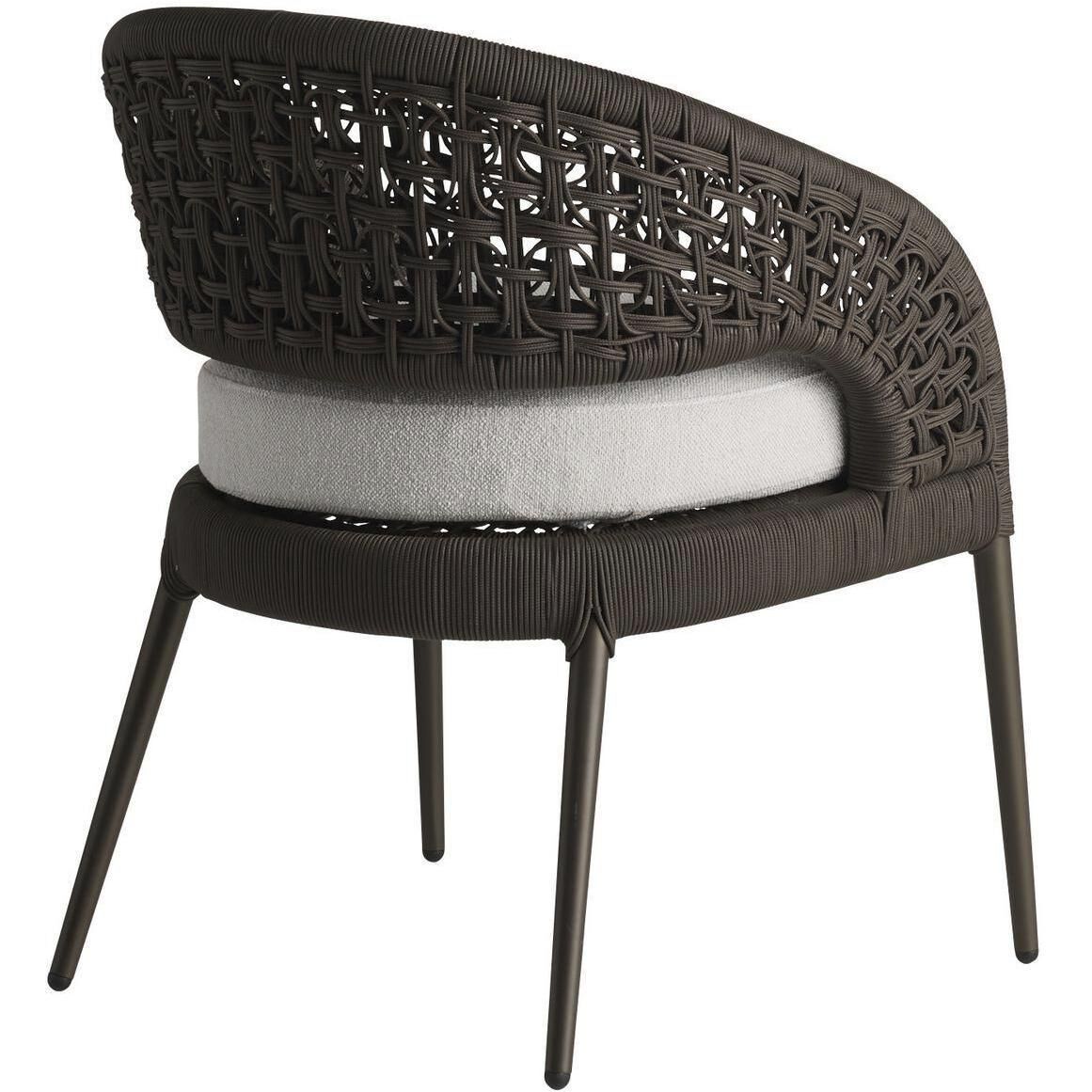 Juri Porpoise and Charcoal Brown with Dark Gray Outdoor Dining Chair