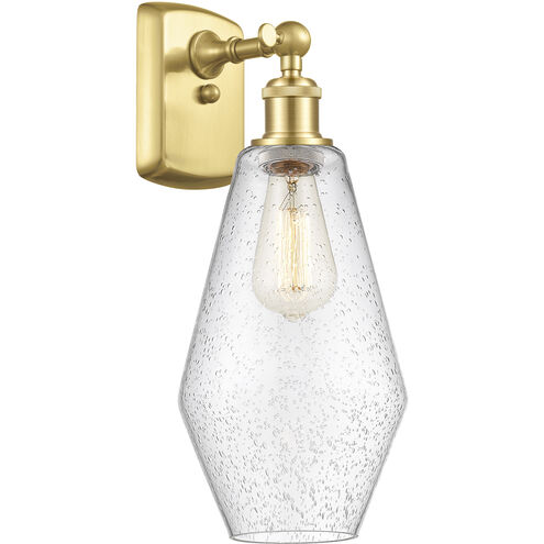 Ballston Cindyrella LED 7 inch Satin Gold Sconce Wall Light in Seedy Glass