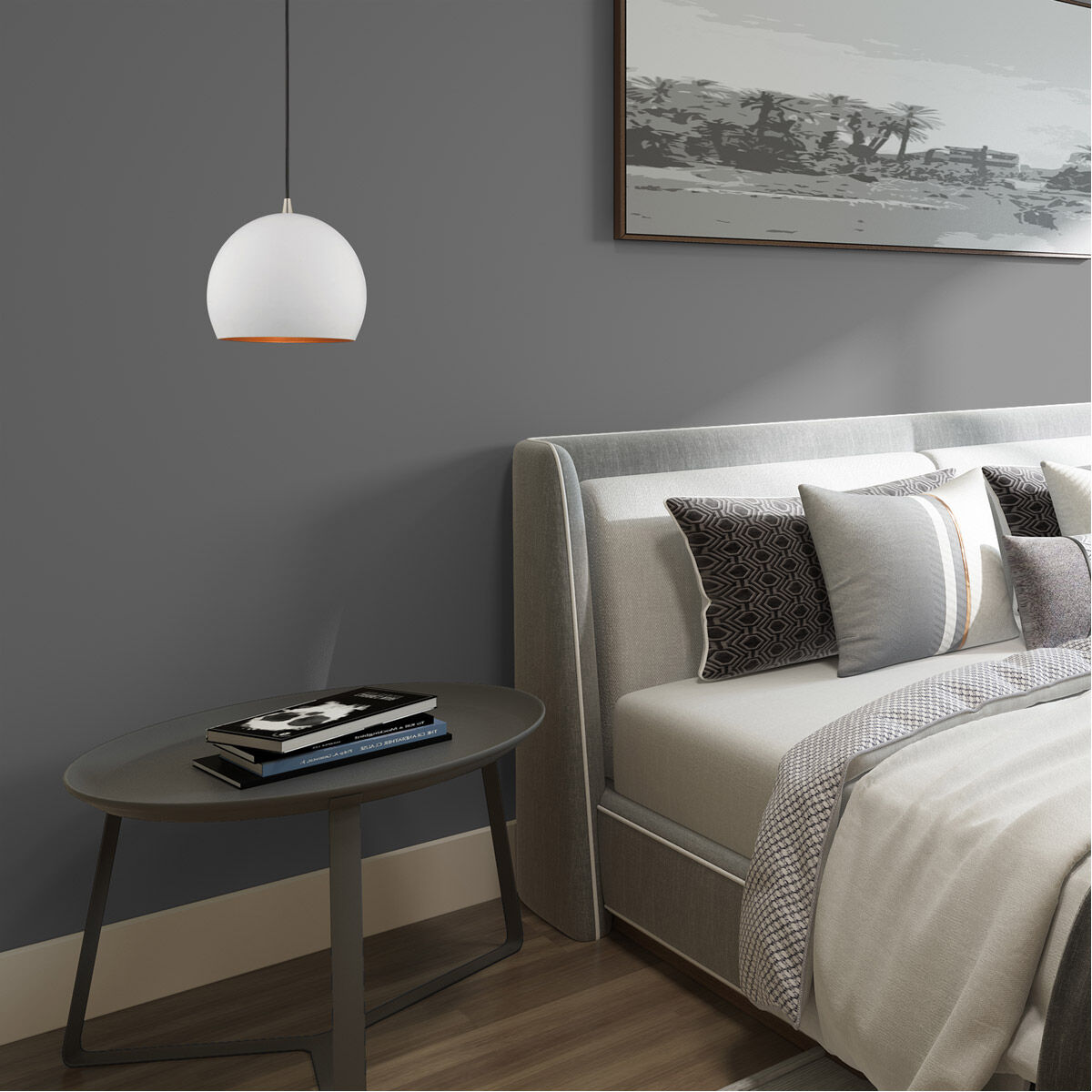 Allison 1 Light 10 inch White Mini Pendant Ceiling Light