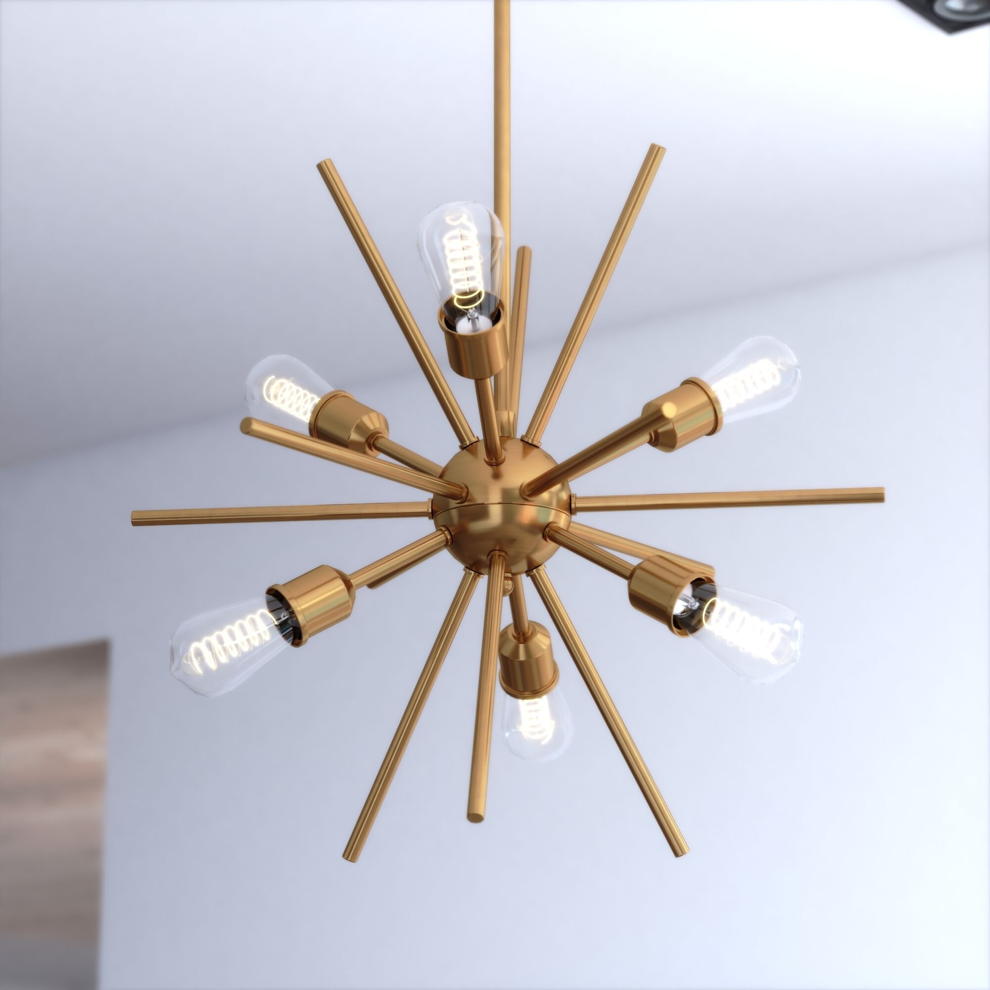 Estelle 6 Light 19 inch Natural Brass Pendant Ceiling Light