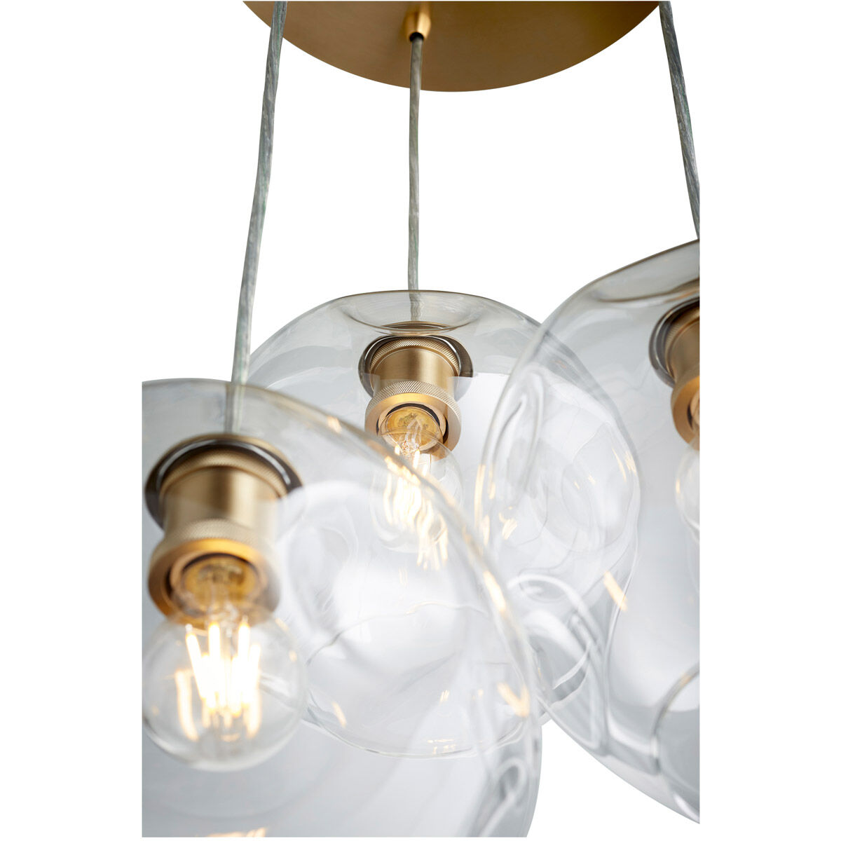 Numen 3 Light 15 inch Aged Brass Pendant Ceiling Light