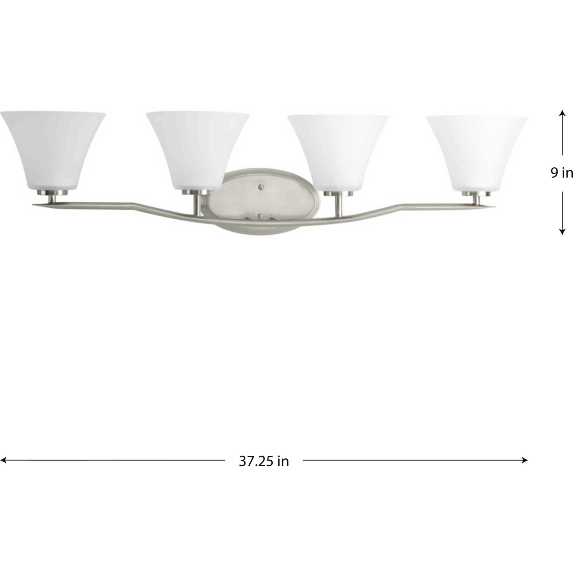 Bravo 4 Light 37.25 inch Brushed Nickel Bath Vanity Wall Light