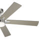 Lucian 60 inch Polished Nickel with Black/Silver Blades Ceiling Fan