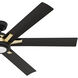 Melia 65 inch Alturas Gold with Matte Black Blades Outdoor Ceiling Fan