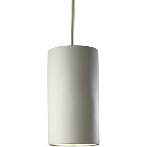 Radiance Collection 1 Light 7 inch Bisque and Antique Brass Pendant Ceiling Light, Form+Finish+Function