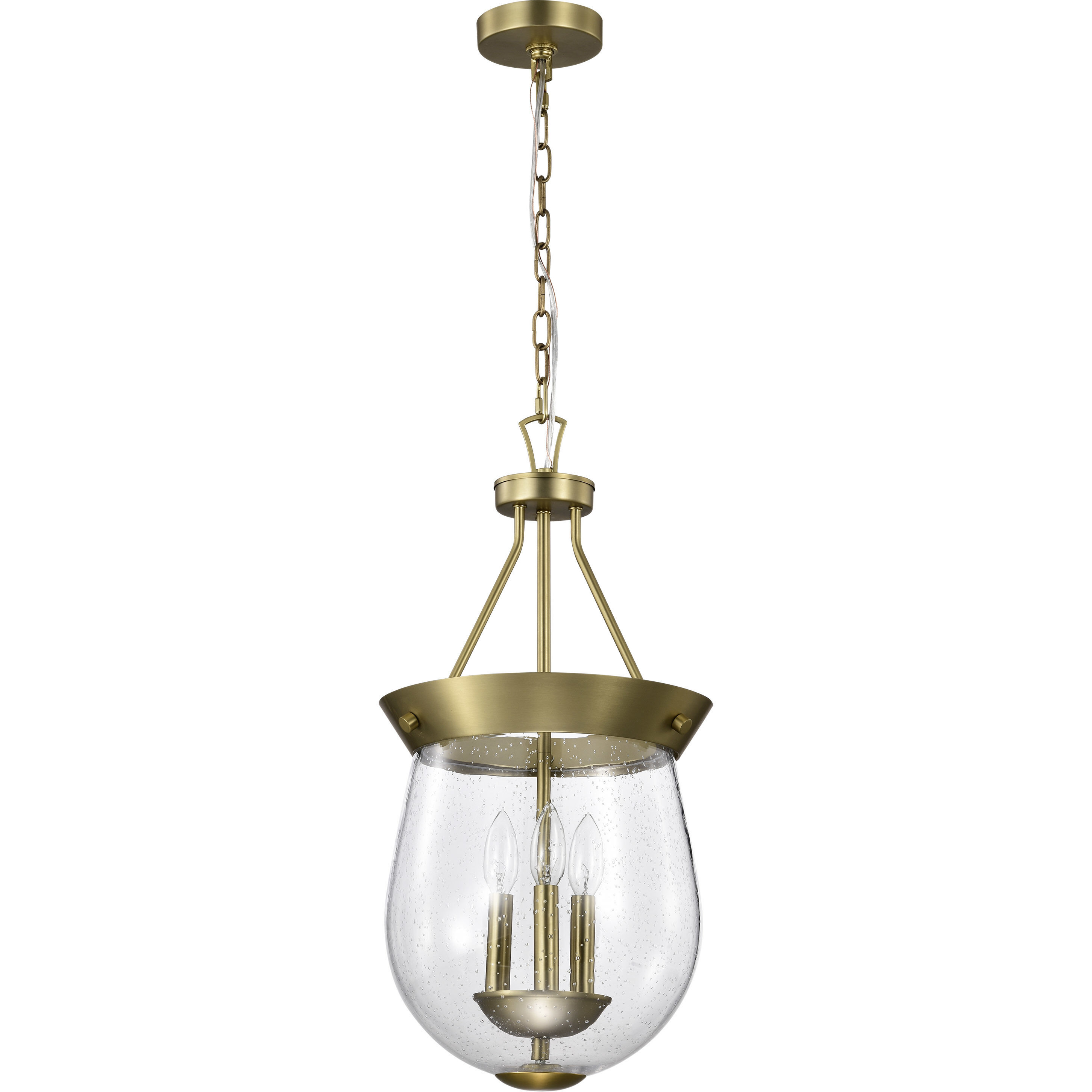Boliver 3 Light 11.75 inch Vintage Brass Pendant Ceiling Light