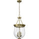Boliver 3 Light 11.75 inch Vintage Brass Pendant Ceiling Light