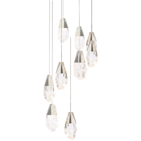 Martini LED 17 inch Polished Nickel Multi-Light Pendant Ceiling Light in Optic Haze, Beyond