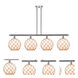 Ballston Large Farmhouse Rope LED 48 inch Polished Chrome Island Light Ceiling Light in White Glass with Brown Rope, Ballston