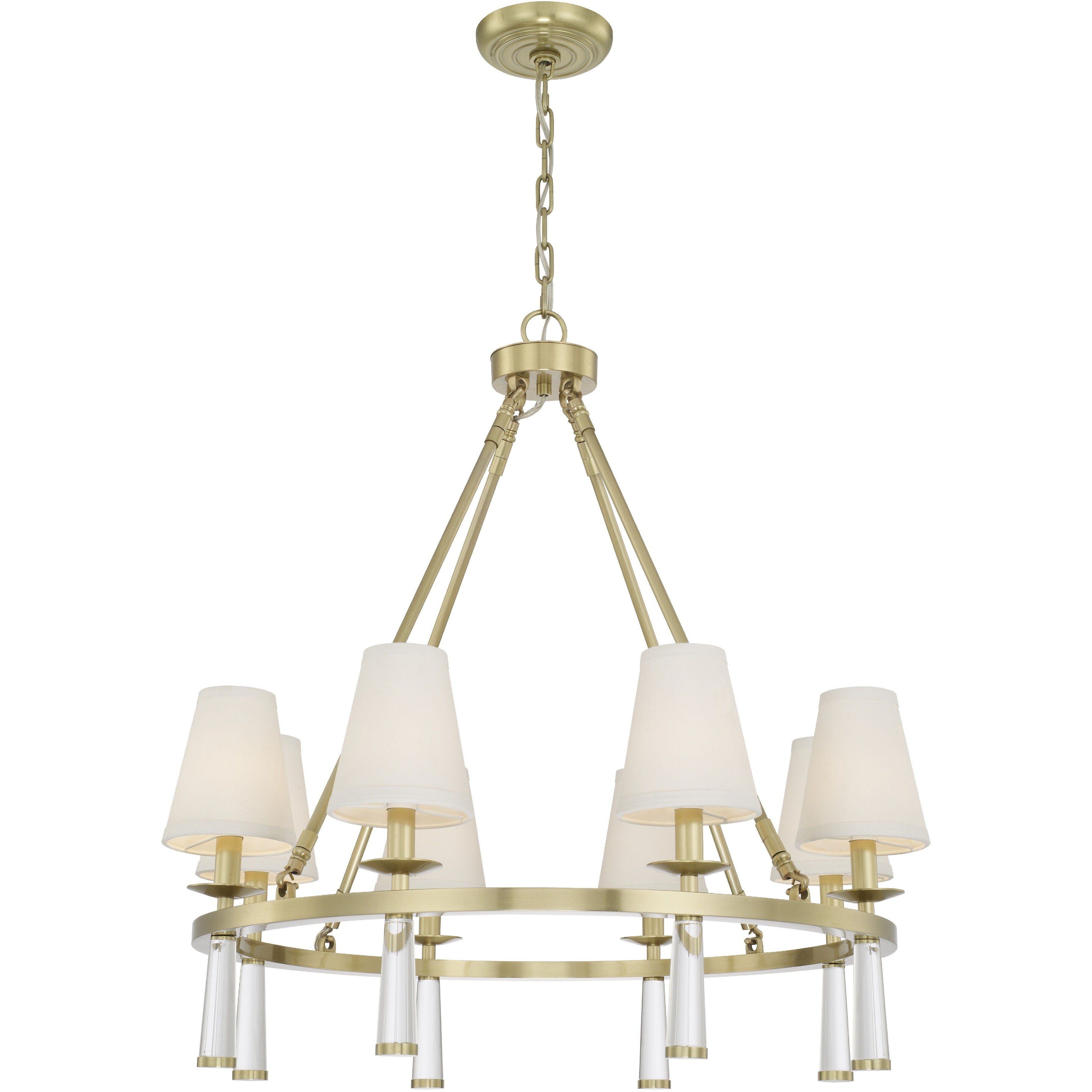 Baxter 8 Light 31.5 inch Aged Brass Chandelier Ceiling Light