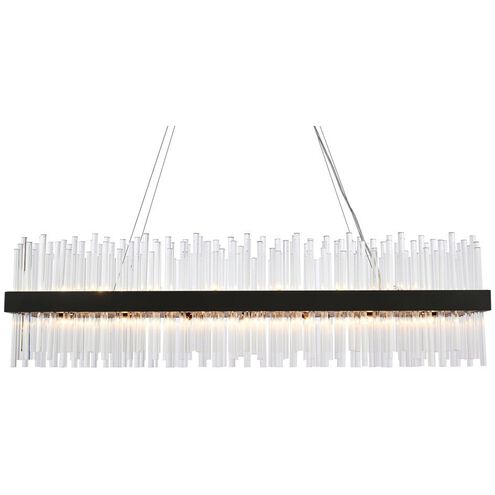 Dallas 28 Light 48 inch Black Linear Chandelier Ceiling Light
